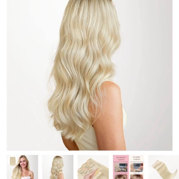 Classic Blonde Clip-In Hair Extensions - Picture 2 of 4